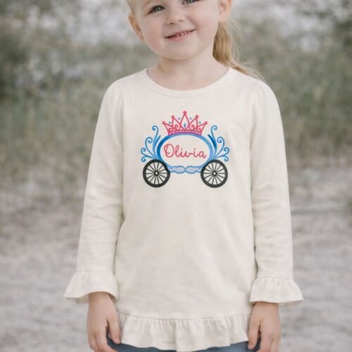 Girls Long Sleeve Ruffle T-shirt